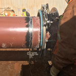 Pipe cutting in process