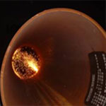 Inside view of a pipe in cutting process