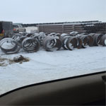 Stack of cut end pipe