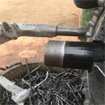 Pipe after threading is completed