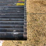 Stack of threaded pipes